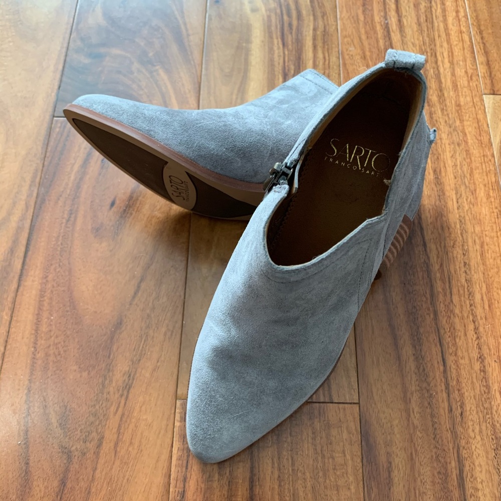 Franco Sarto Paiveley Grey Suede Booties 5.5